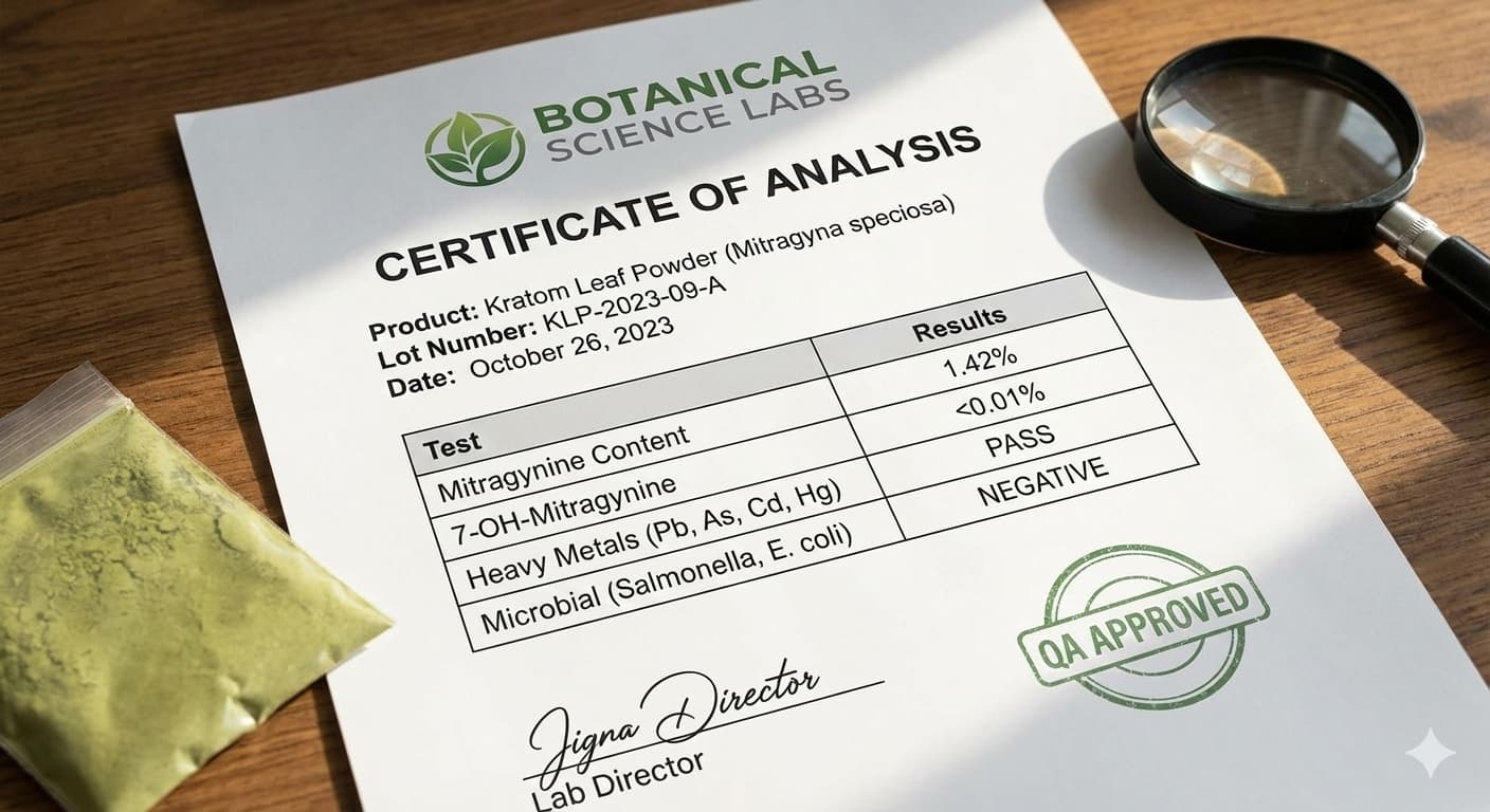 Screenshot or representation of COA documentation